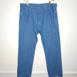 Levi's 501 Men's Size 42x32 (40X30) White Oak Cone Denim Blue Button Fly Jeans